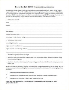 1000 poetry scholarship